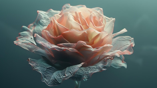 Esta é uma imagem de uma bela rosa com pétalas rosas suaves as bordas das pétalas são de um tom mais profundo de rosa