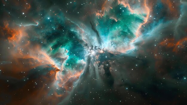 Foto esta é uma imagem etérea e hipnotizante de uma nebulosa uma vasta nuvem interestelar de poeira hidrogênio hélio e outros gases ionizados