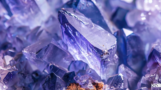 Foto esta é uma impressionante imagem em close de cristais roxos e azuis