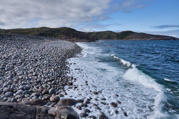 Esta é uma paisagemTeriberka no distrito de Kolsky de Murmansk Oblast Rússia