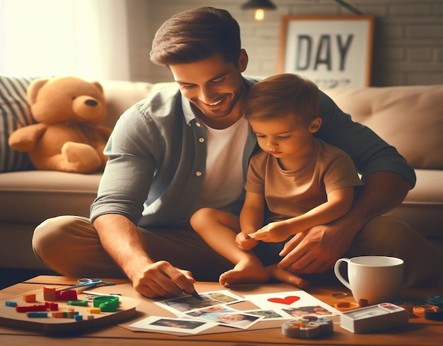 Foto esta ilustração 3d é projetada para o feliz dia dos pais
