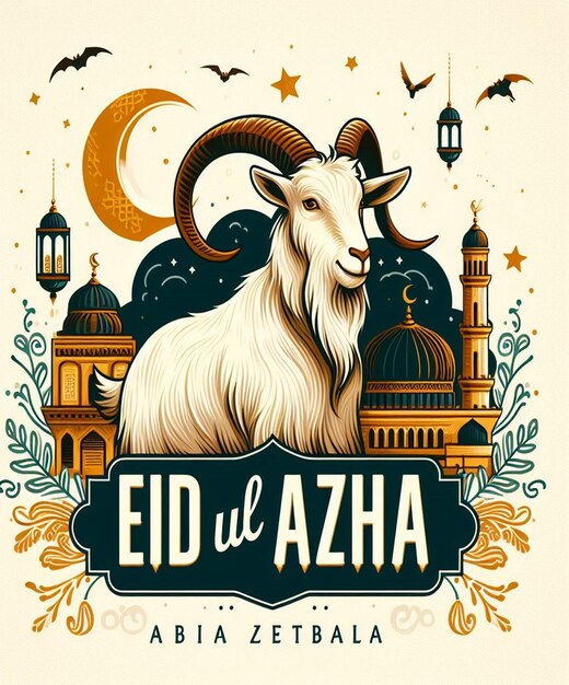 Esta ilustração é crestada para o evento islâmico Eid Ul Adha