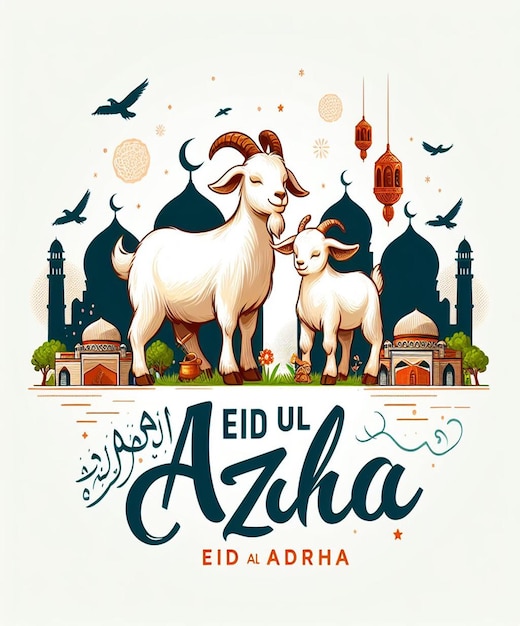 Esta ilustração é crestada para o evento islâmico Eid Ul Adha