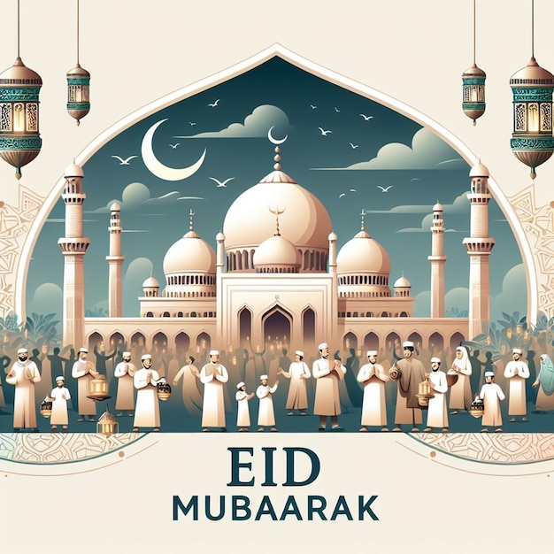 Esta ilustração é feita para o Eid ul Fitr Eid ul Adha e Mahe Ramadan