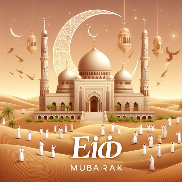 Esta ilustração é feita para o Eid ul Fitr Eid ul Adha e Mahe Ramadan