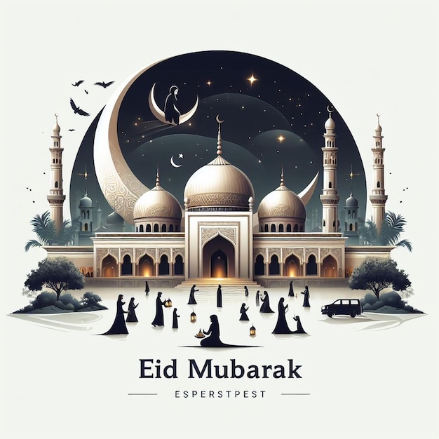 Esta ilustração é feita para o Eid ul Fitr Eid ul Adha e Mahe Ramadan