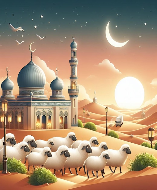 Esta ilustração é feita para o Mega Evento Islâmico Eid Ul Adha