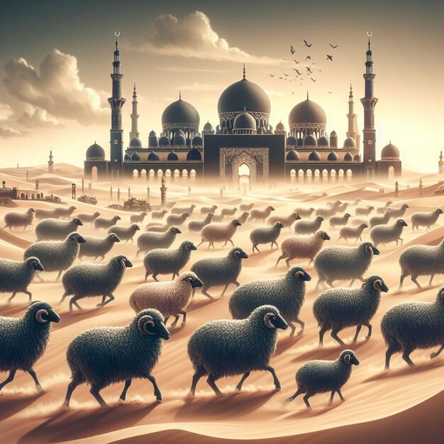 Esta ilustração é feita para o Mega Evento Islâmico Eid Ul Adha