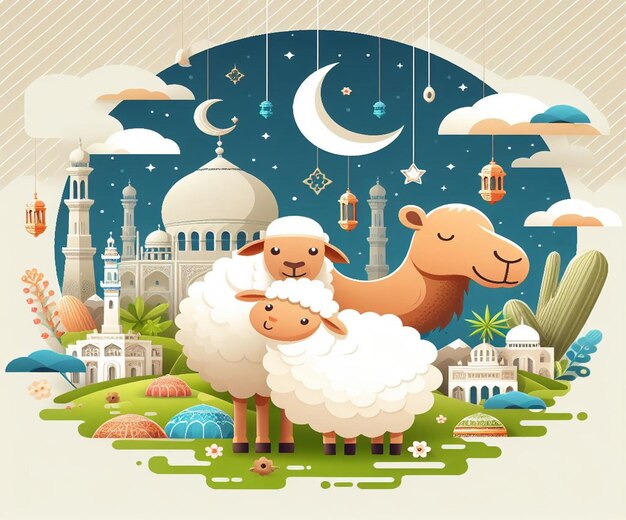 Esta ilustração é feita para o Mega Evento Islâmico Eid Ul Adha