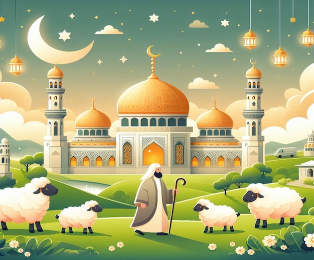 Esta ilustração é feita para o Mega Evento Islâmico Eid Ul Adha