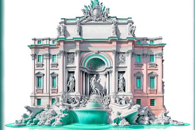 Foto esta ilustração retrata a icônica fontana di trevi, em roma, itália