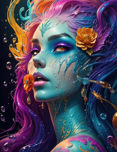 Foto esta imagem de fantasia 3d e alteração de arte digital de uma sereia
