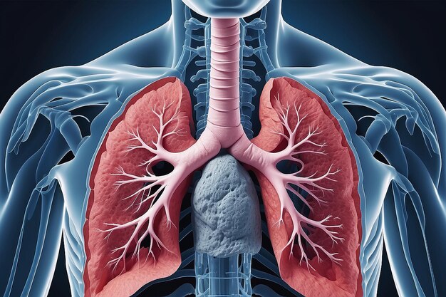 Foto esta imagem é para a anatomia humana. mostra câncer de pulmão e doença de mesotelioma devido ao amianto.