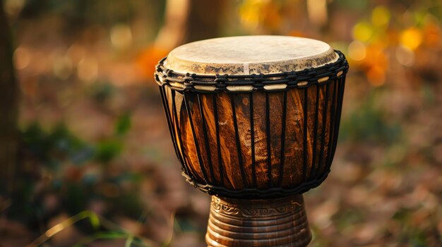 Foto esta imagem mostra um djembe, um tambor de copo coberto de pele da áfrica ocidental