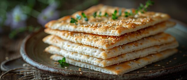 Esta natureza morta é retratada com uma garrafa de vinho e pão de páscoa matzoh