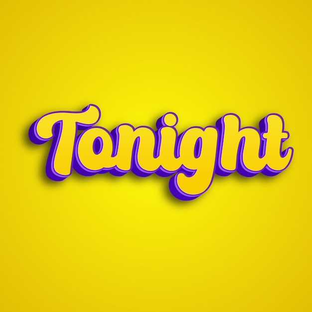 Foto esta noite tipografia design 3d amarelo rosa branco fundo foto jpg