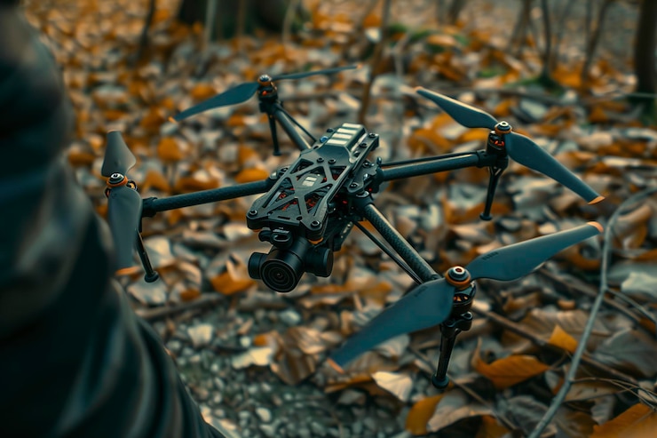 Foto se está probando un nuevo concepto de fotografía profesional con drones