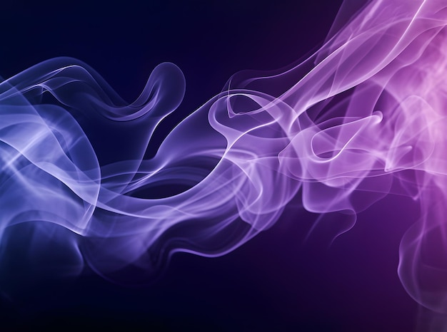 Se está soplando un humo púrpura y azul sobre un fondo oscuro Fondo de textura de humo