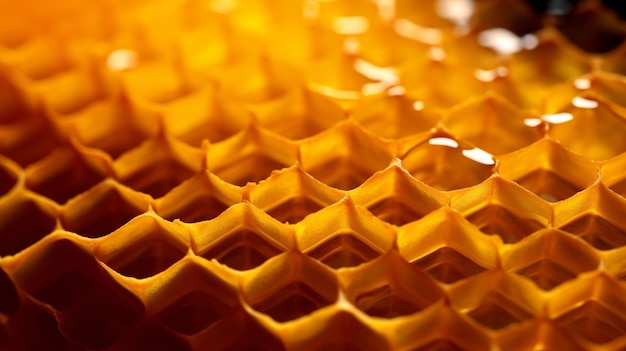 Estabelecimento de closeup Yellow Honeycomb Recurso criativo gerado por IA