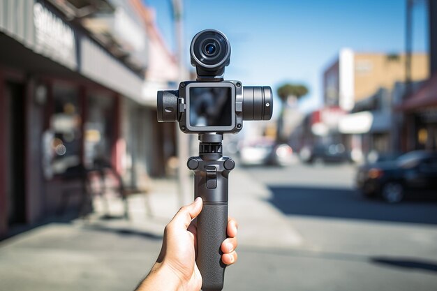 Foto un estabilizador de gimbal portátil para una grabación de video suave