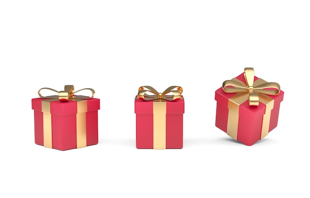 Establecer caja de regalo Ilustración 3D