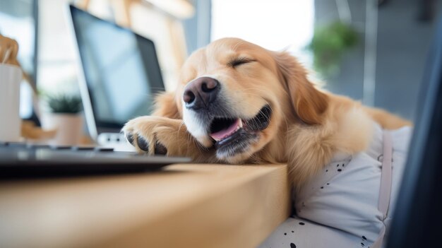 Foto establecer una política de lugar de trabajo amigable con las mascotas