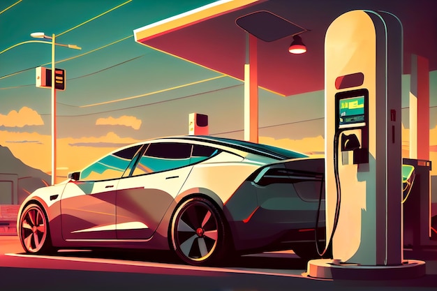 Estação de carregamento de carros elétricos Generative AI Generative AI