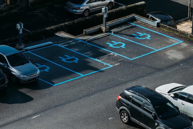 Foto estação de carregamento para carregamento da bateria de veículos elétricos