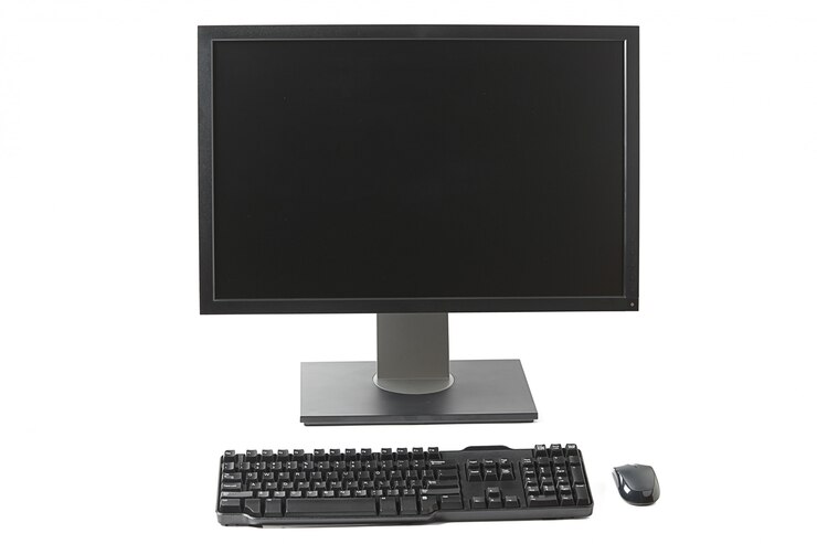 Foto estação de trabalho do computador isolada