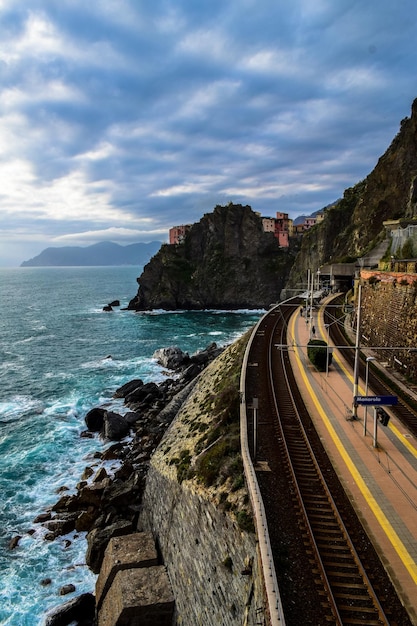 Estação de trem de Manarola, Cinque terre, La Spezia, Itália