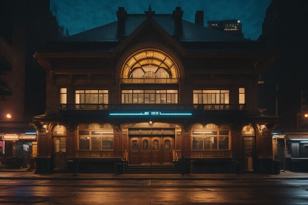 estación con un antiguo estilo de construcción