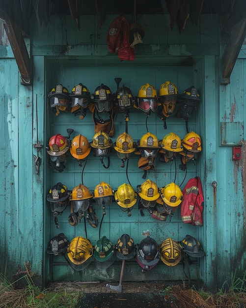 Foto una estación de bomberos que alberga mangueras de incendio