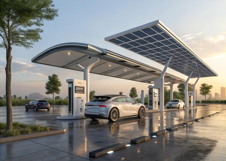 Estación de carga de vehículos eléctricos con energía solar
