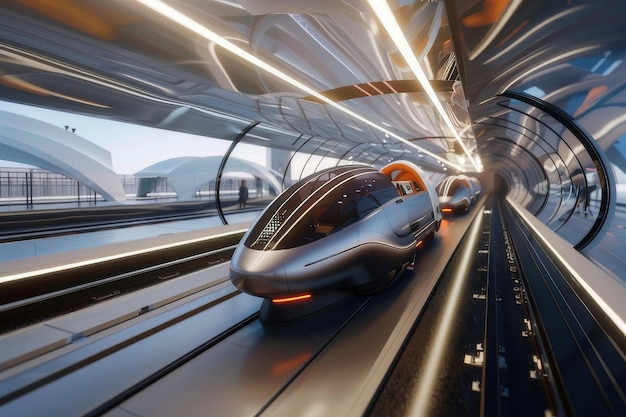 Foto estación hyperloop transito del futuro