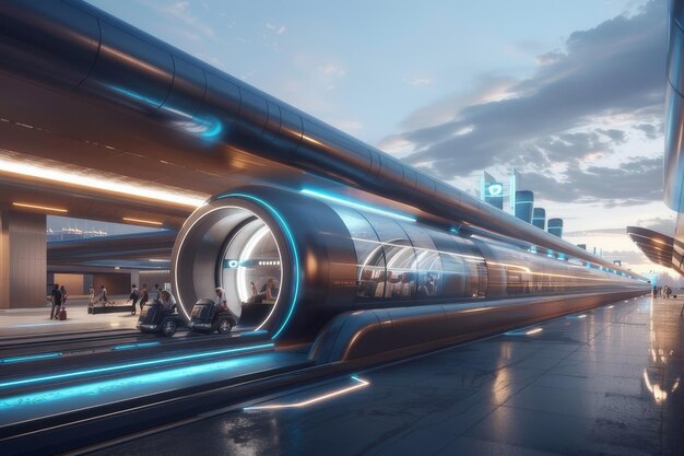 Foto estación hyperloop transito del futuro