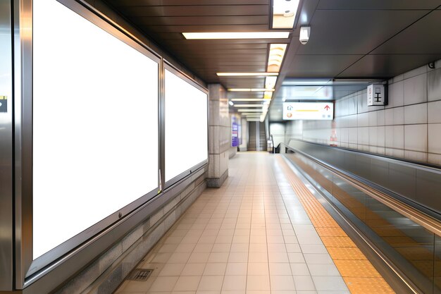 una estación de metro con un letrero en la pared que dice metro