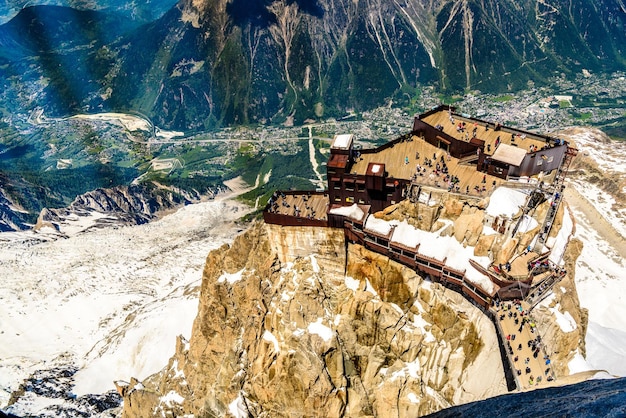 Estación de observación Aiguille du Midi Chamonix Mont Blanc HauteSavoie Alpes Francia