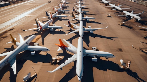 Estacionamento de aviões comerciais no aeroporto