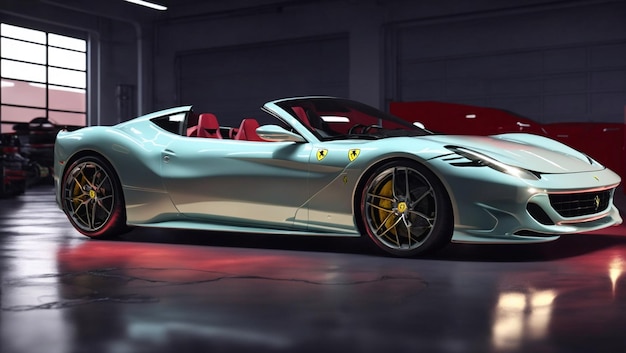 un estacionamiento de Ferrari Tosca en el garaje