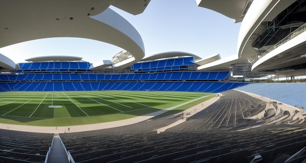 Foto el estadio de la arena deportiva futurista genera la arquitectura de hitech del ilustrador