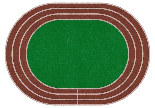 Estadio campo arena correr pista tierra verde aislado Vista superior