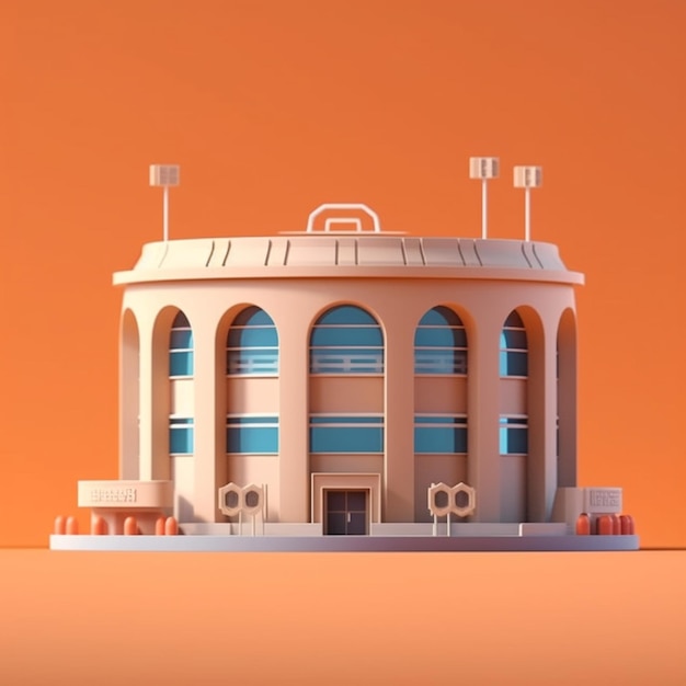Estadio centro deportivo arcilla edificio de dibujos animados Generado por IA