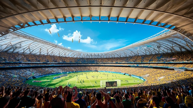 Estádio com fãs Generative AI