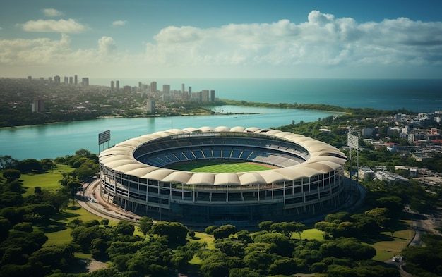 Estadio de críquet capturado desde arriba