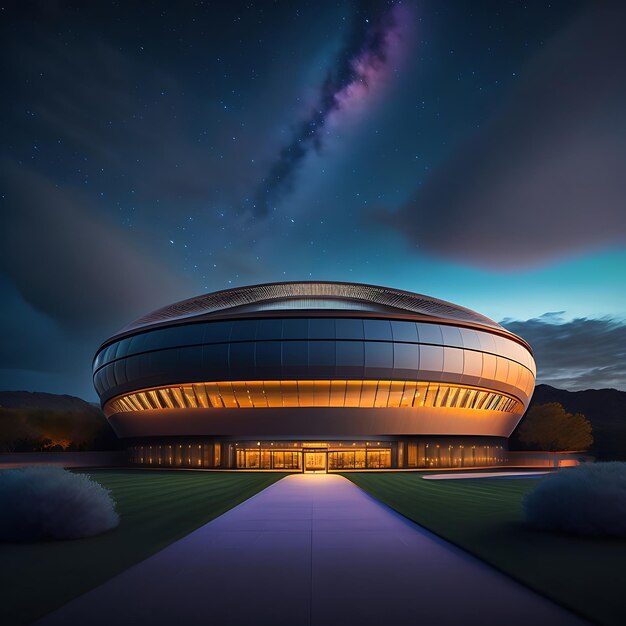 Estádio de futebol à noite