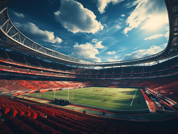 Estádio de futebol ao ar livre vazio IA generativa