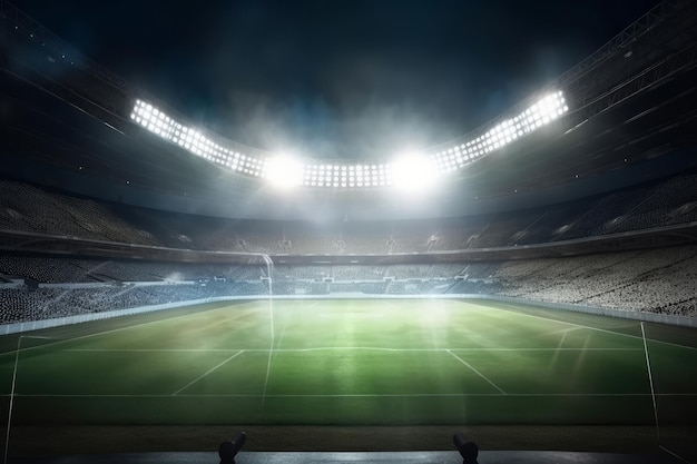 Estádio de futebol Cena dramática Ilustração AI GenerativexA