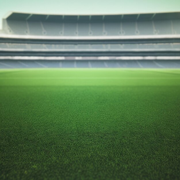 Estádio de futebol com campo verde Generative AI