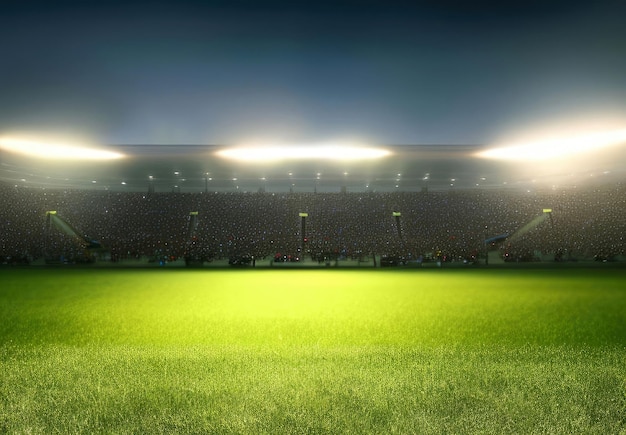 Estádio de futebol com iluminação Generative AI