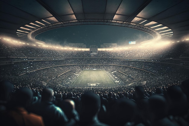 Estádio de futebol lotado de pessoas Estádio de futebol americano Futebol AI